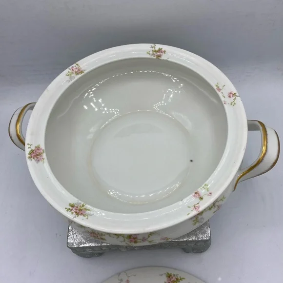 Antique Theodore Haviland Limoges France Porcelain Lidded Serving Tureen Bowl - Picture 5 of 9